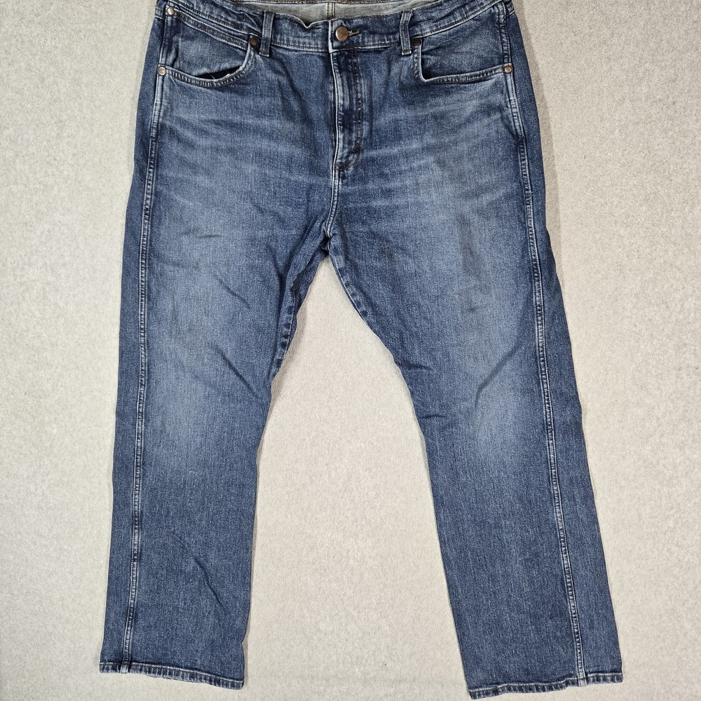 Wrangler Retro Men Jeans 38X32 Blue Denim Bootcut Slim Boot 31" Inseam